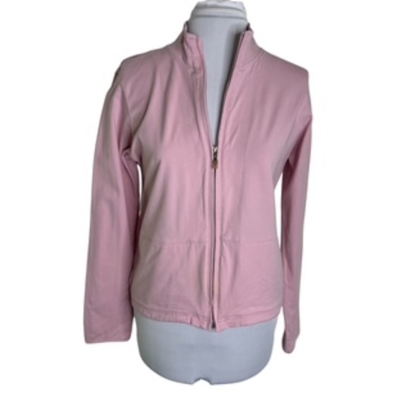 Danskin Full Front Zip Side Pockets Pink Warmup Jacket Size M - Picture 1 of 8